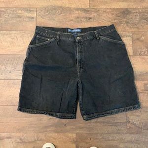 Black carpenter denim shorts